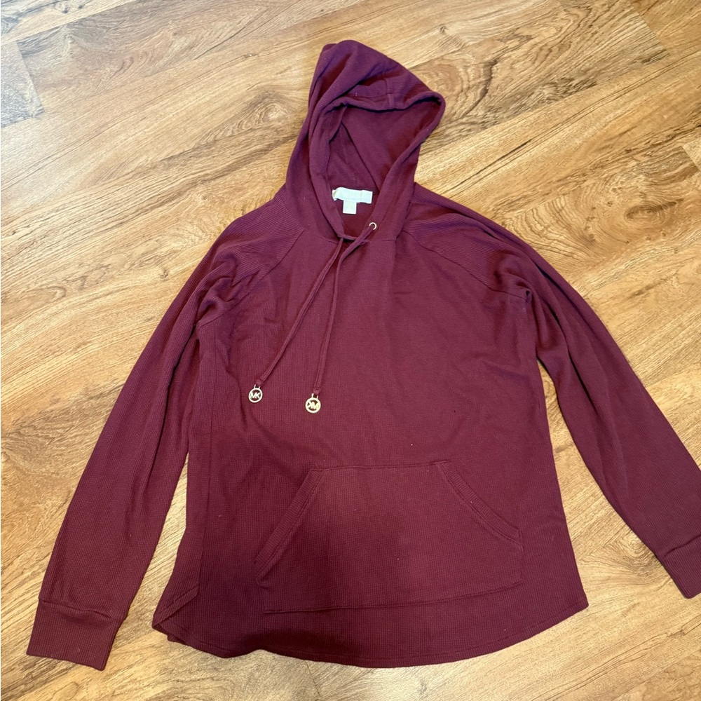 Women's Michael kors size large waffle knit Burgundy Hoodie